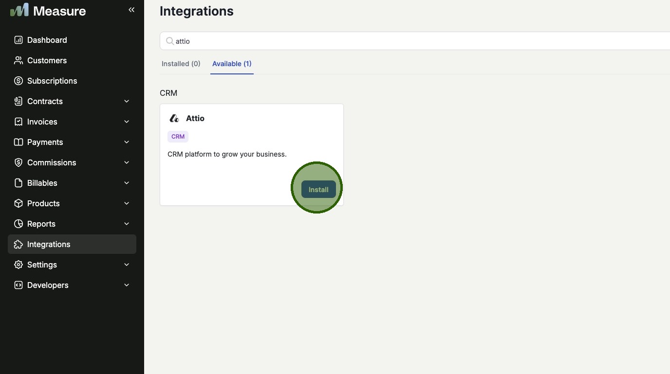 Install Attio integration