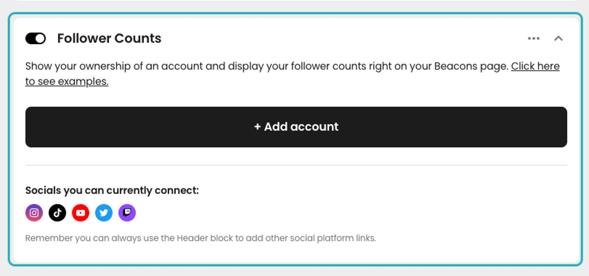 Click on Follower Counts…