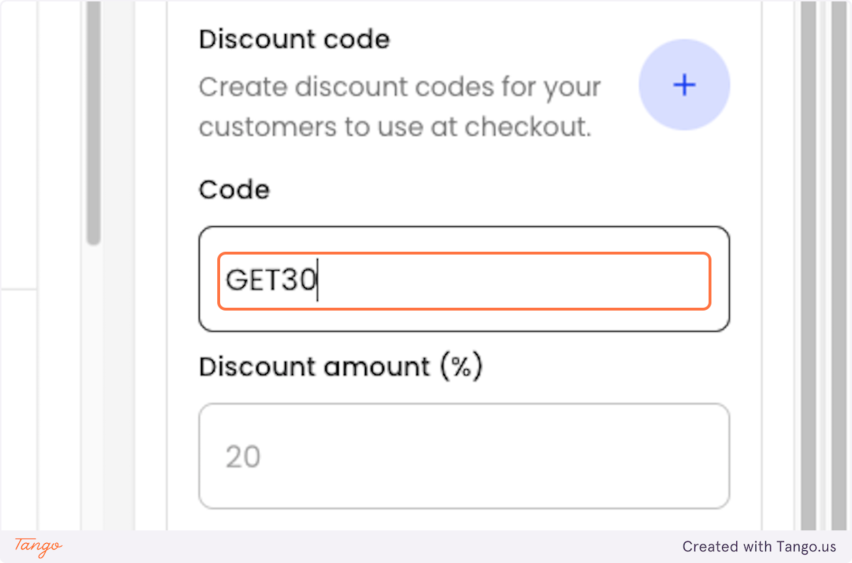 Type what you want the coupon code to be.