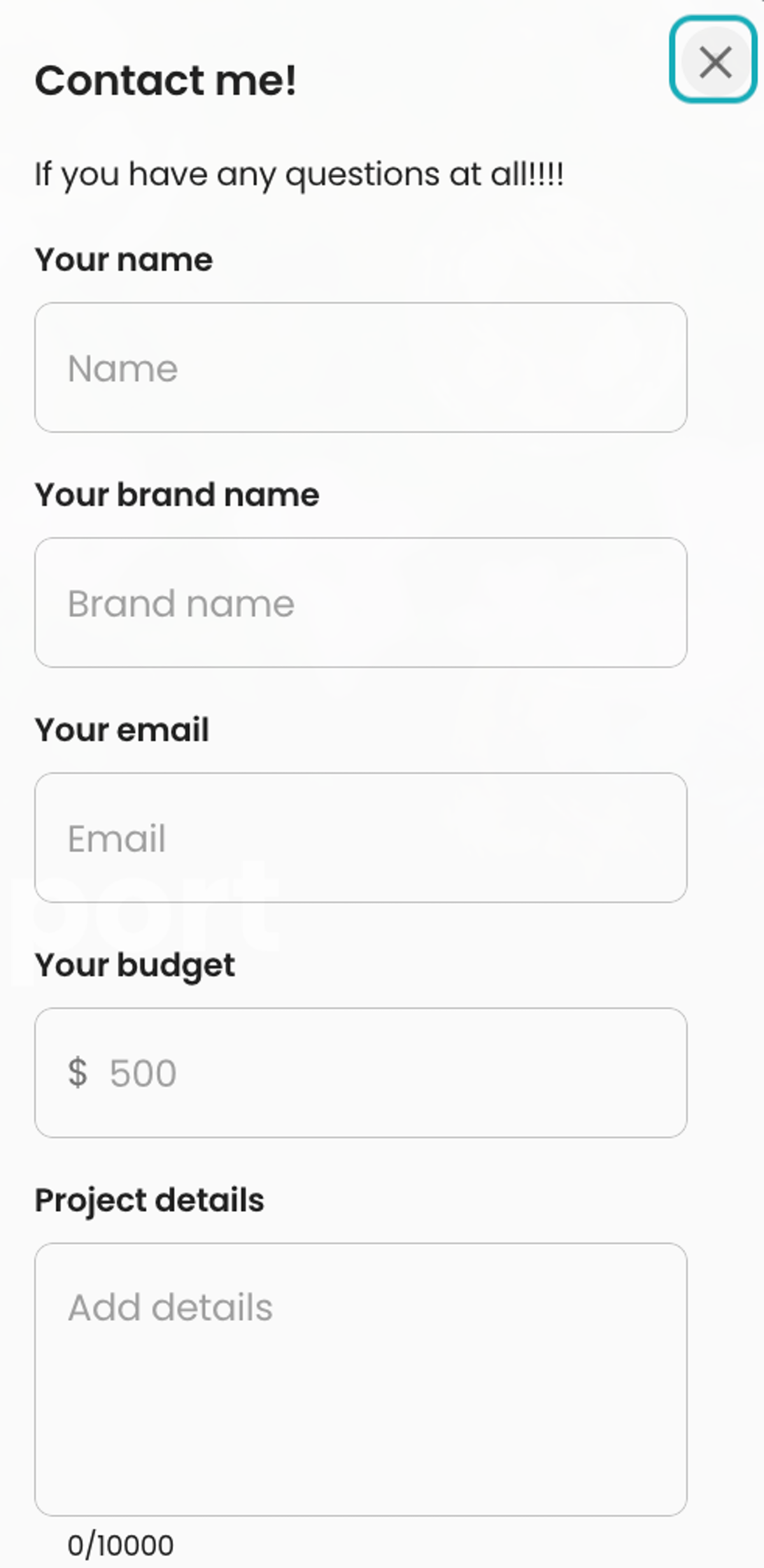 This is what the Brands will fill out when they want to contact you!