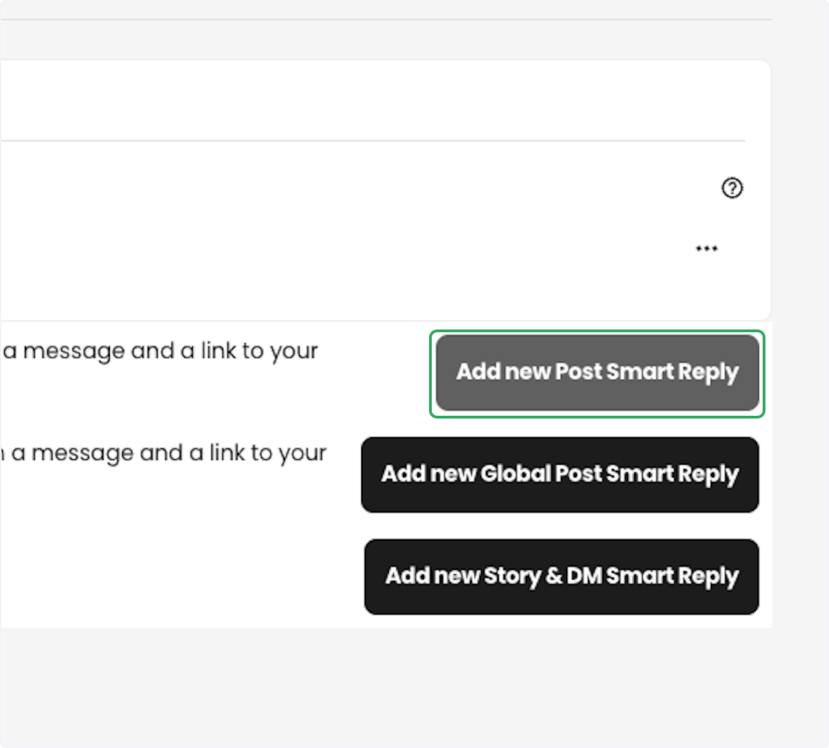 Click on Add new Post Smart Reply