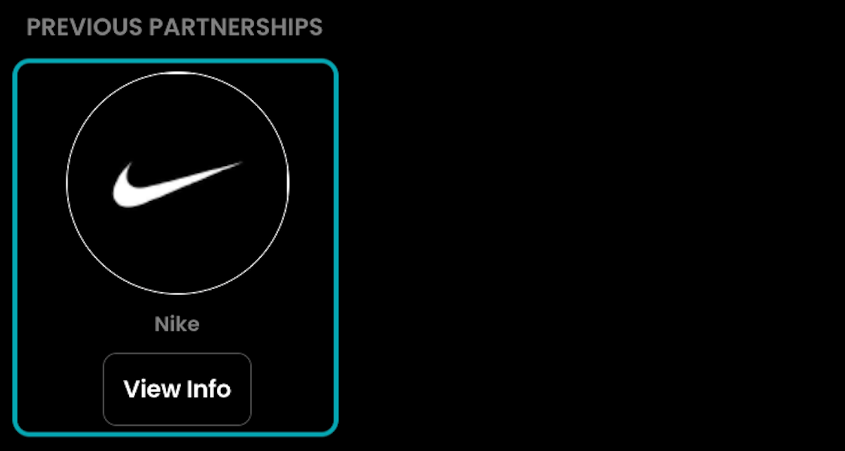 Click on Brand Partnerships Render Block Added Brand - Nike