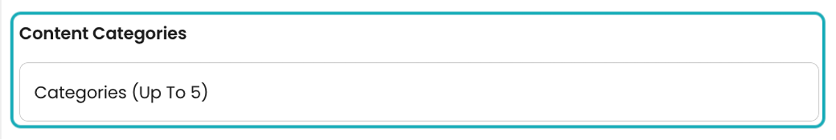 Add Content Categories