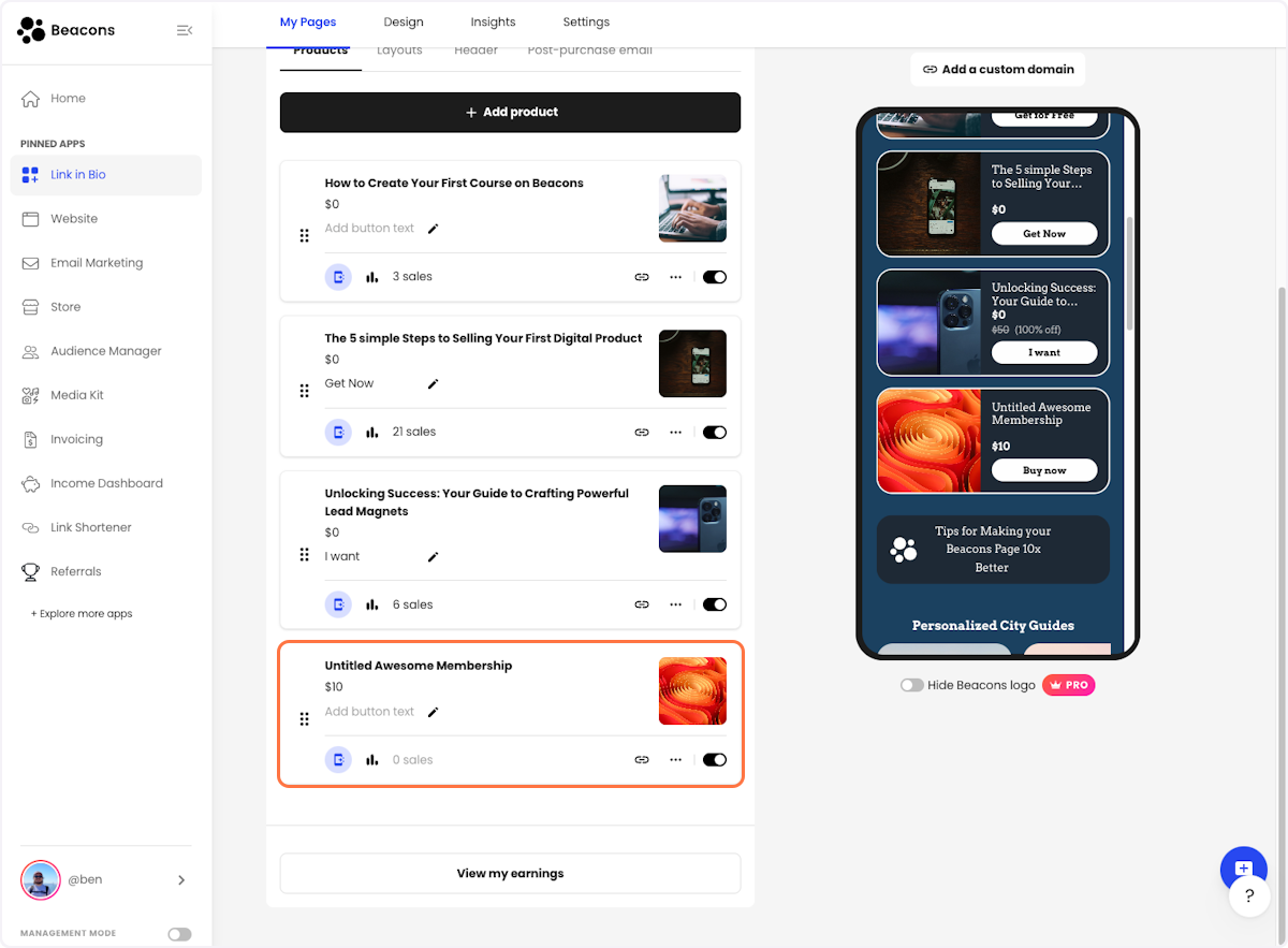 Your product will automatically be added to an existing store block