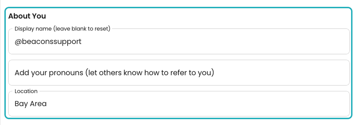Fill out your About You section!