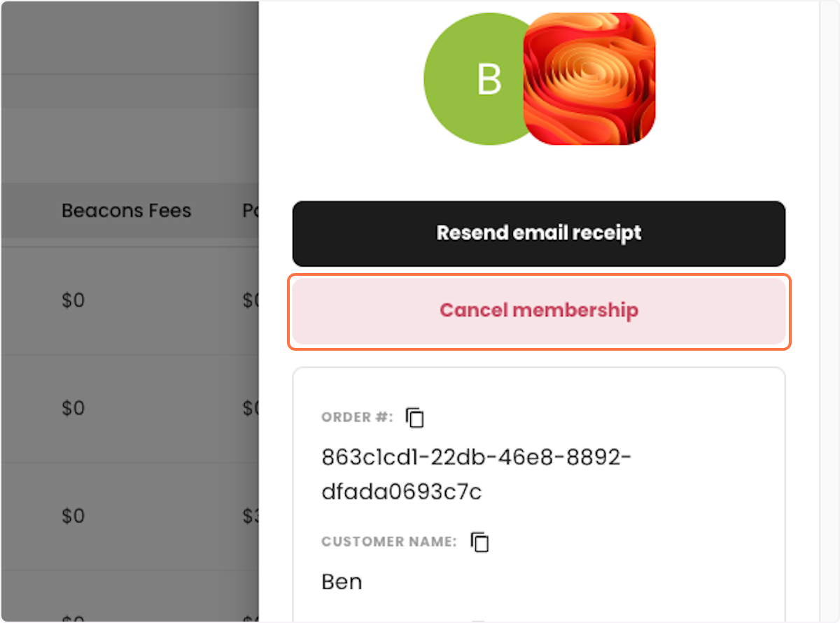 Click on Cancel membership