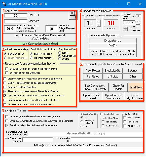 SD-MobileLink settings
