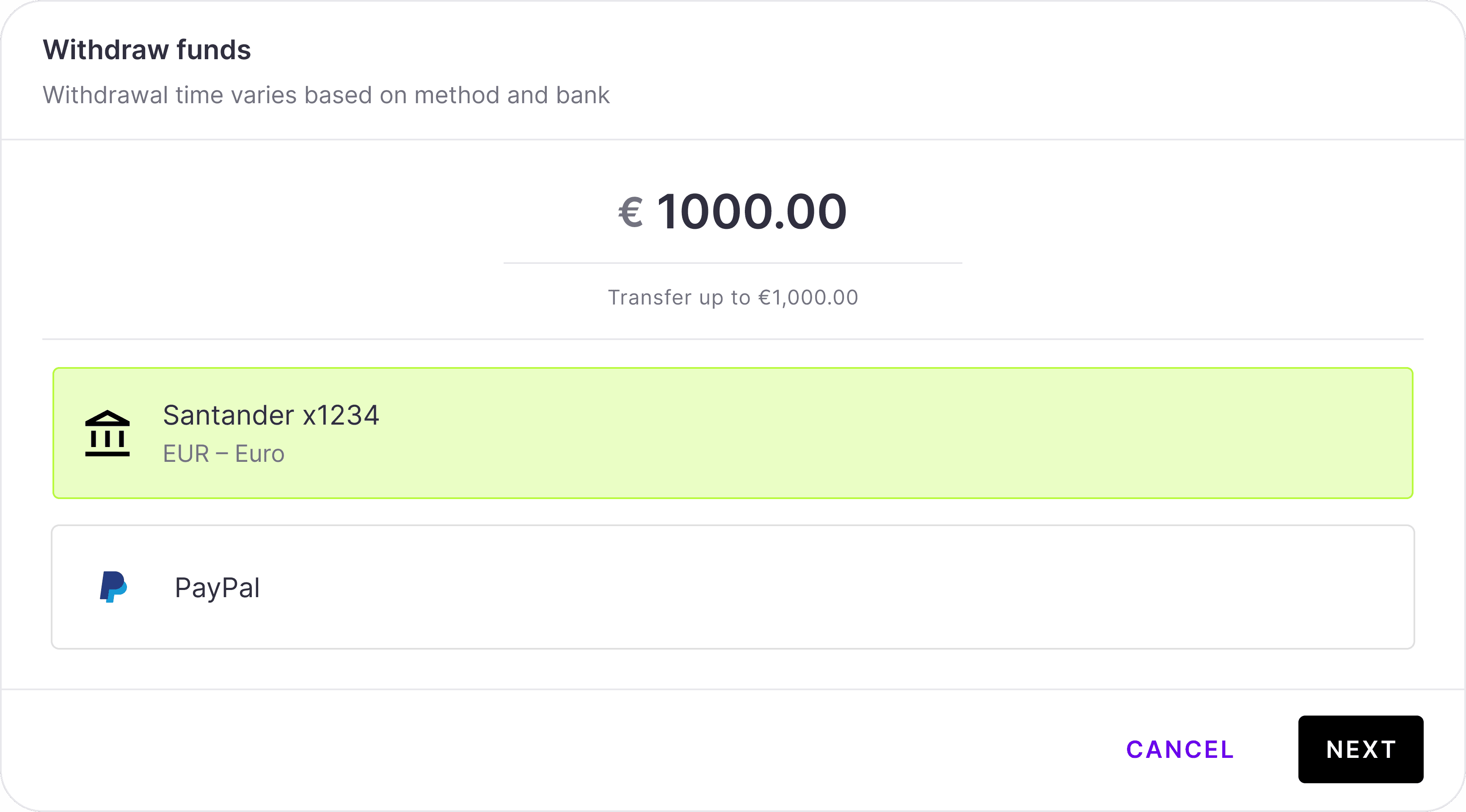 How to Withdraw Funds to Your Connected Account
