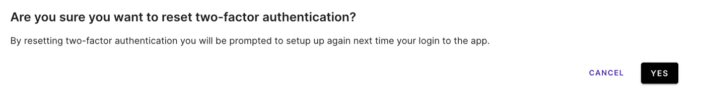 How to reset 2-factor authentication