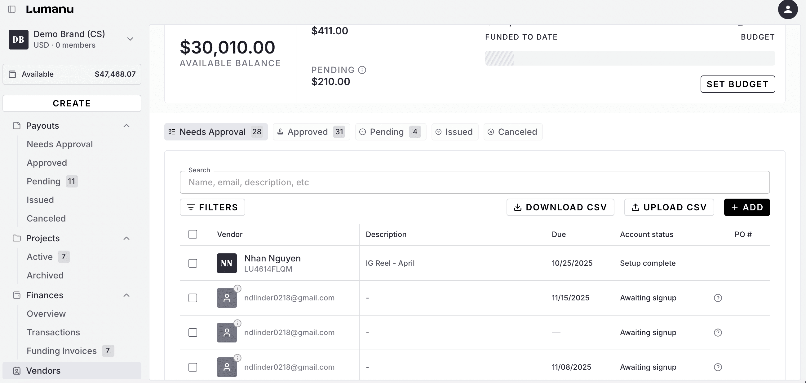 How to edit a vendor invoice