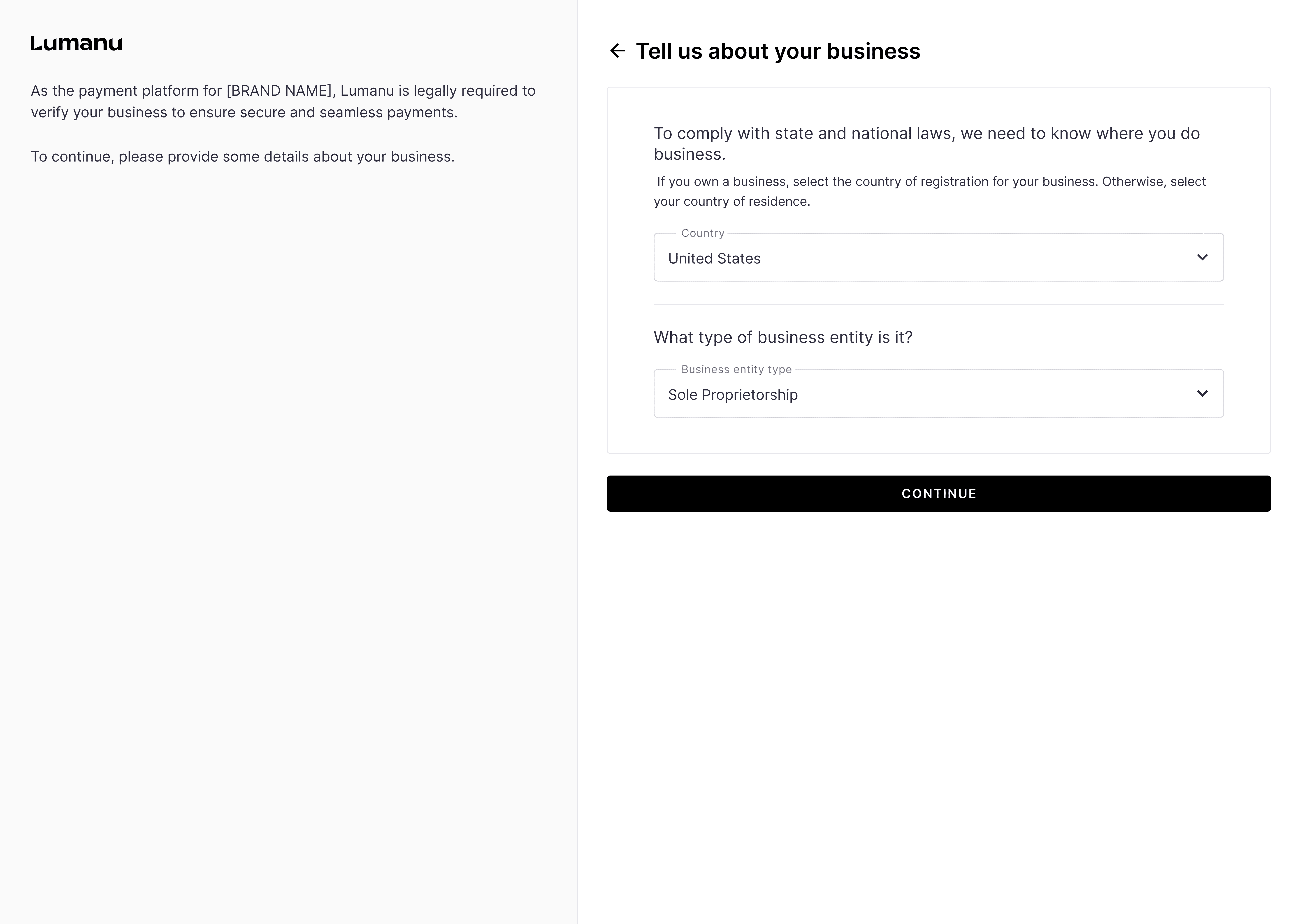 Onboarding process for U.S. based vendors