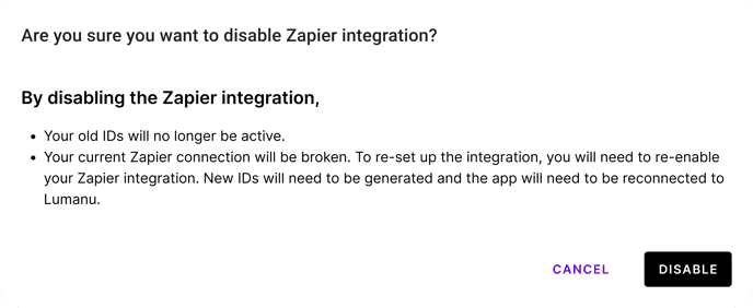 How to regenerate or disable Zapier IDs