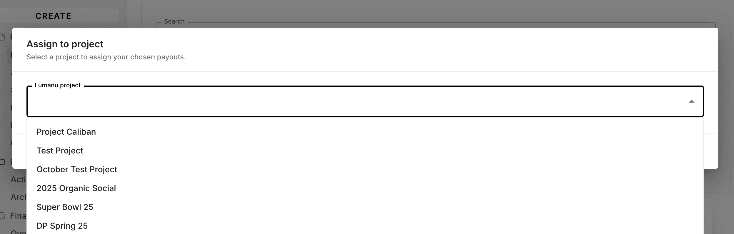 How to assign invoices to a Project