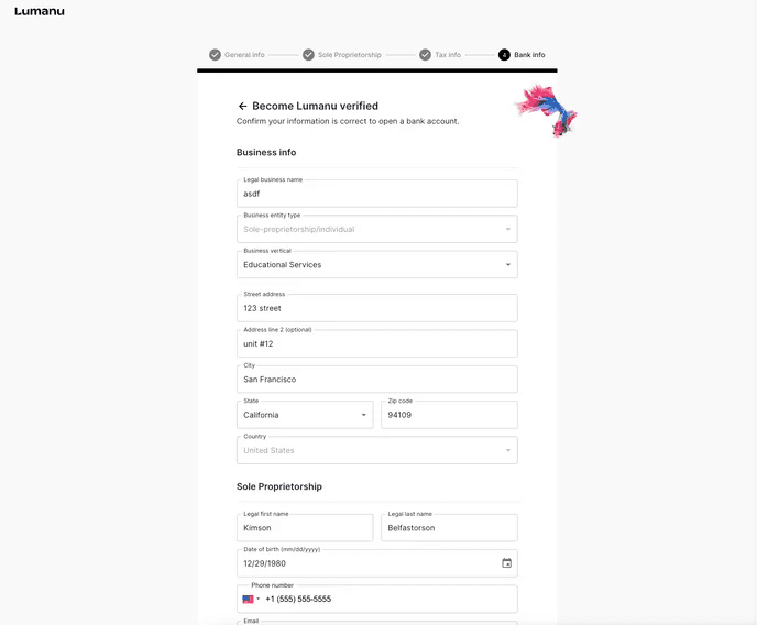 How to open a Lumanu Bank Account