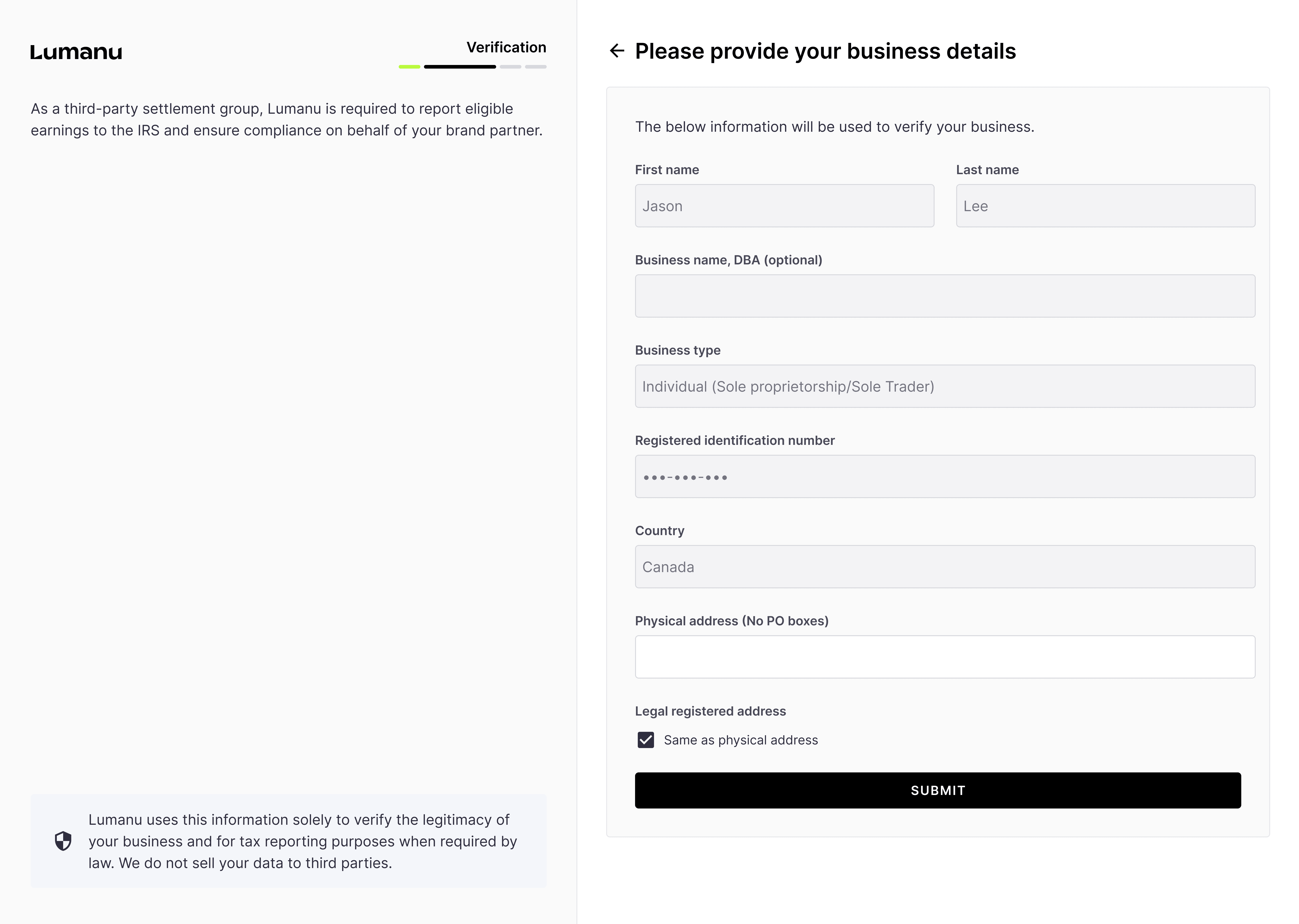The vendor onboarding experience