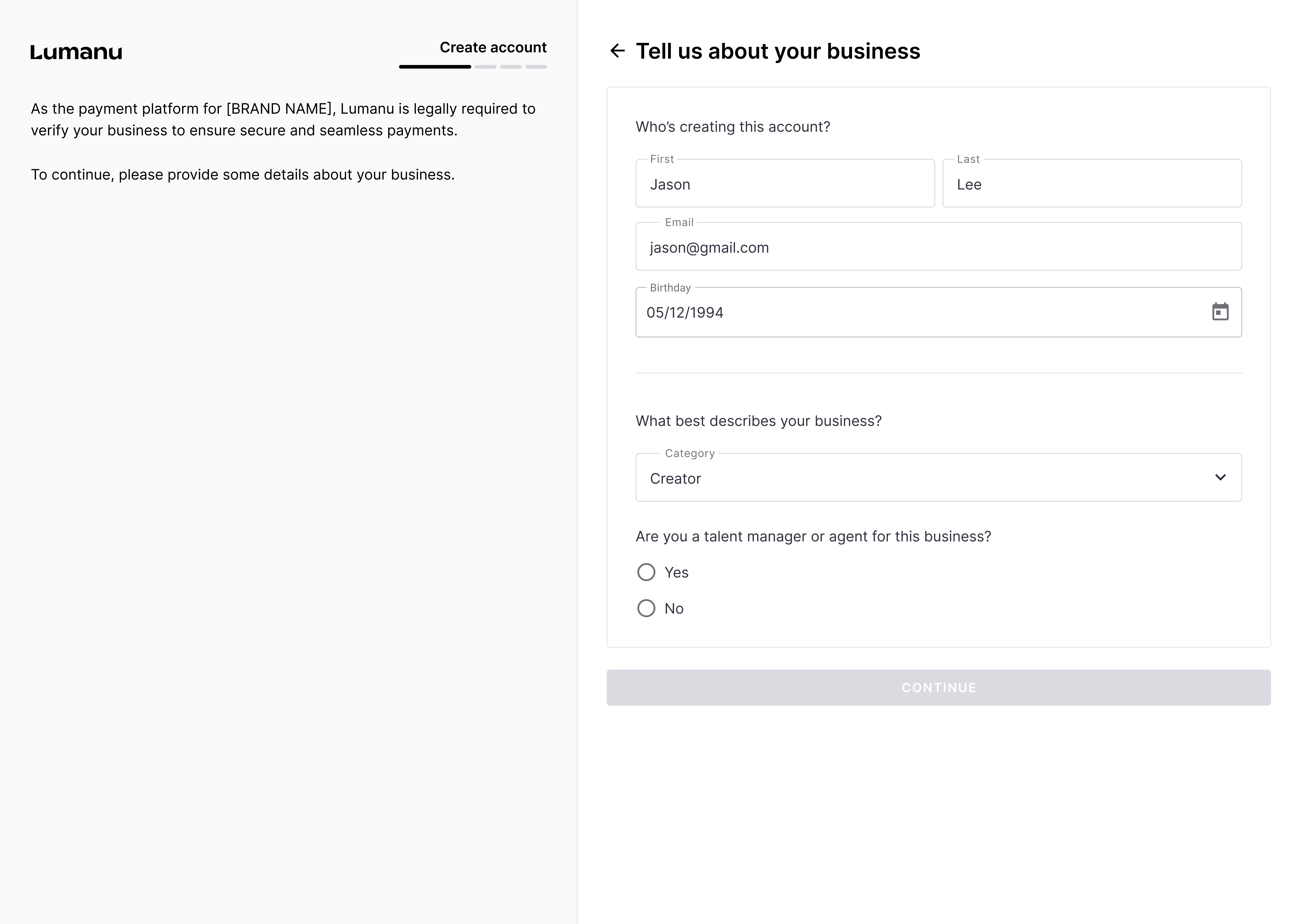 The vendor onboarding experience