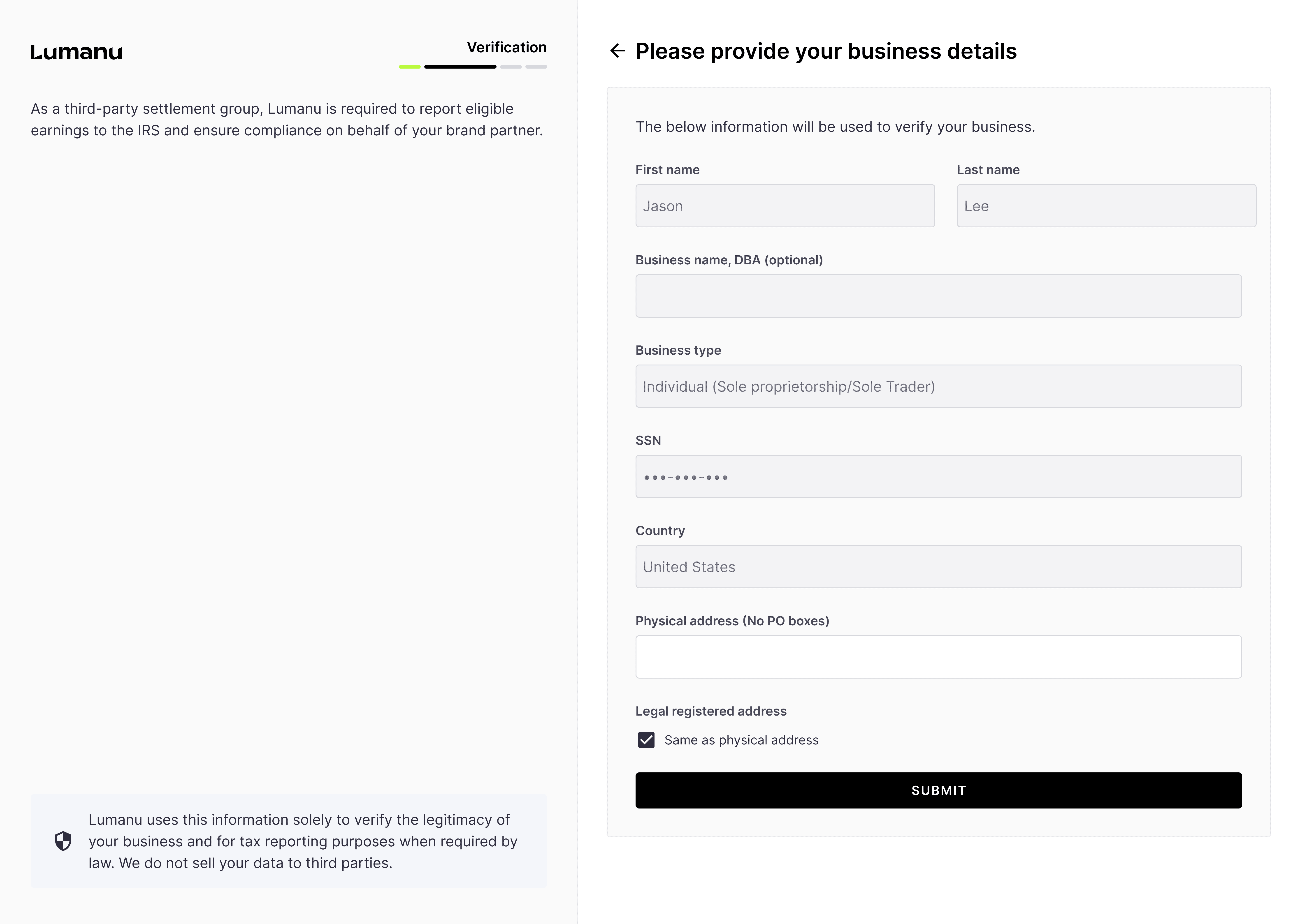 The vendor onboarding experience