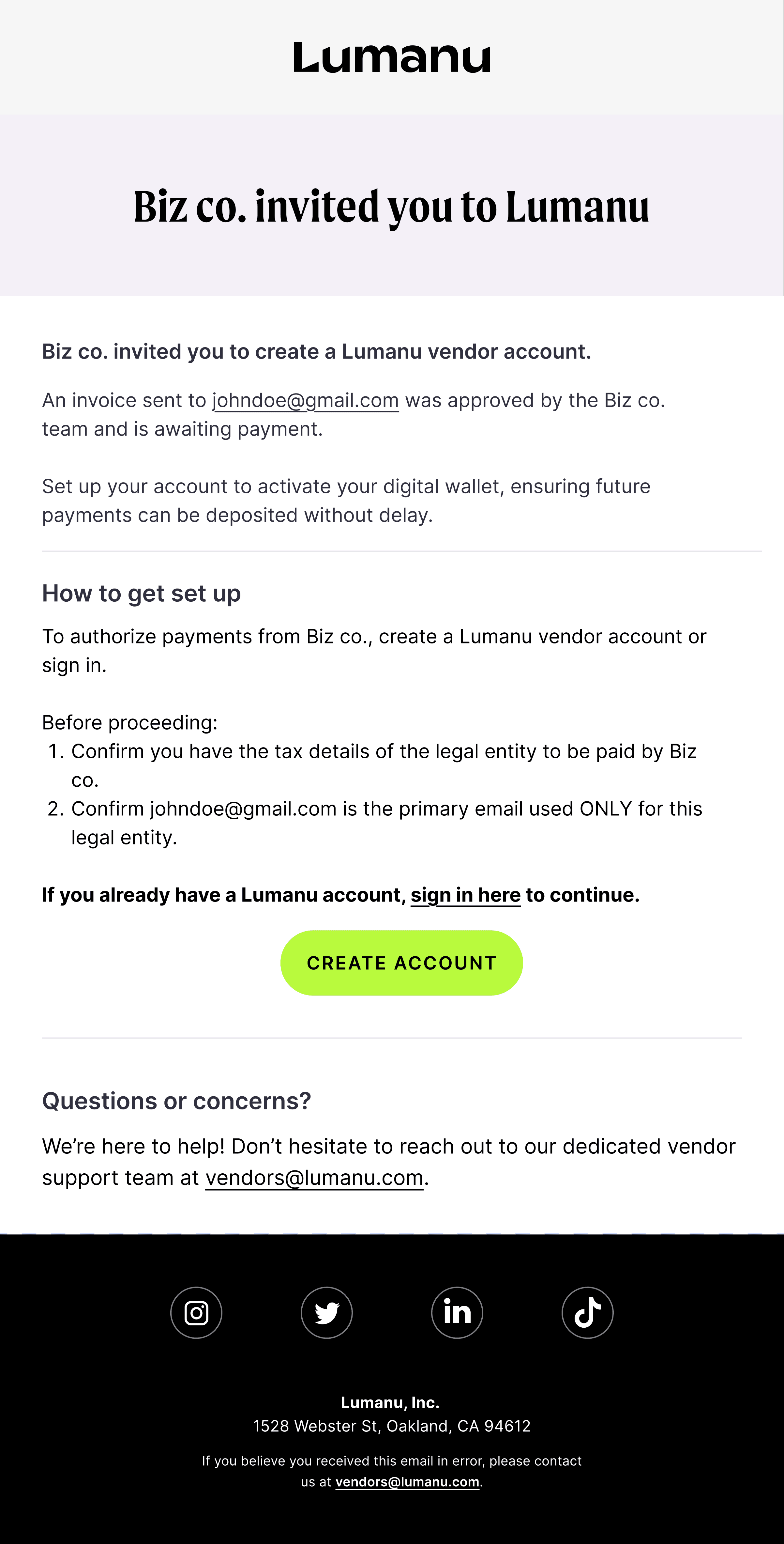The vendor onboarding experience