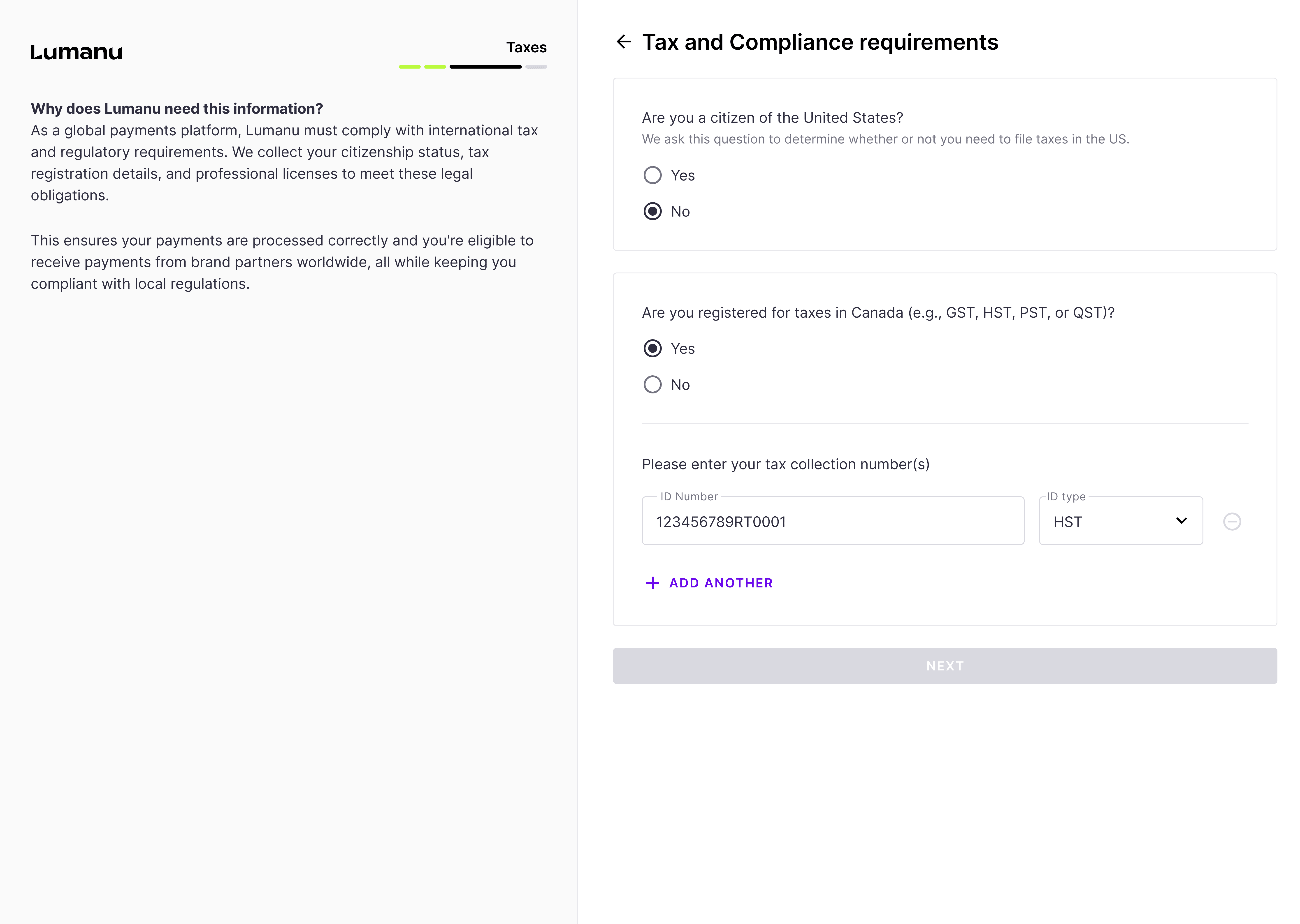 The vendor onboarding experience