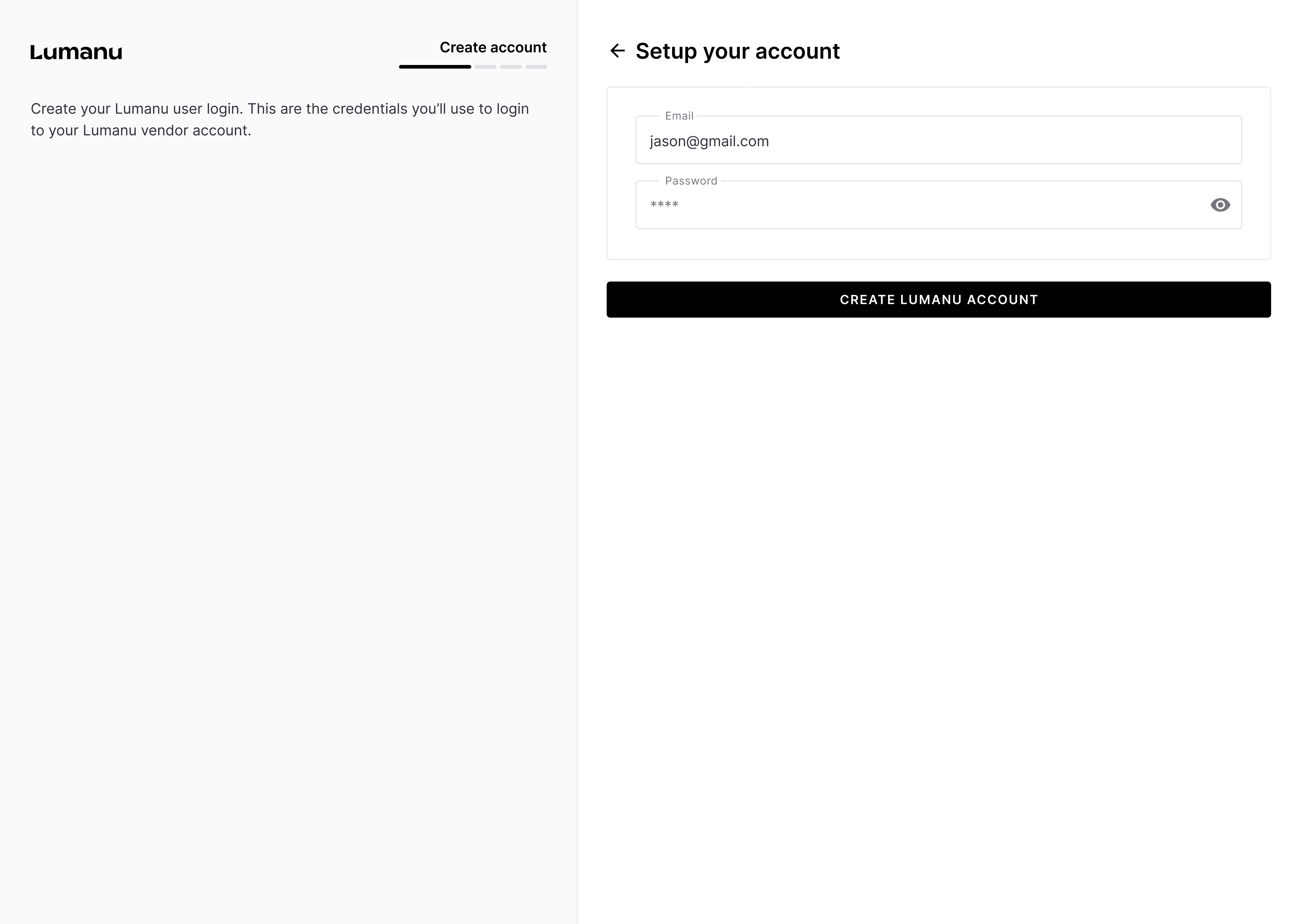 The vendor onboarding experience