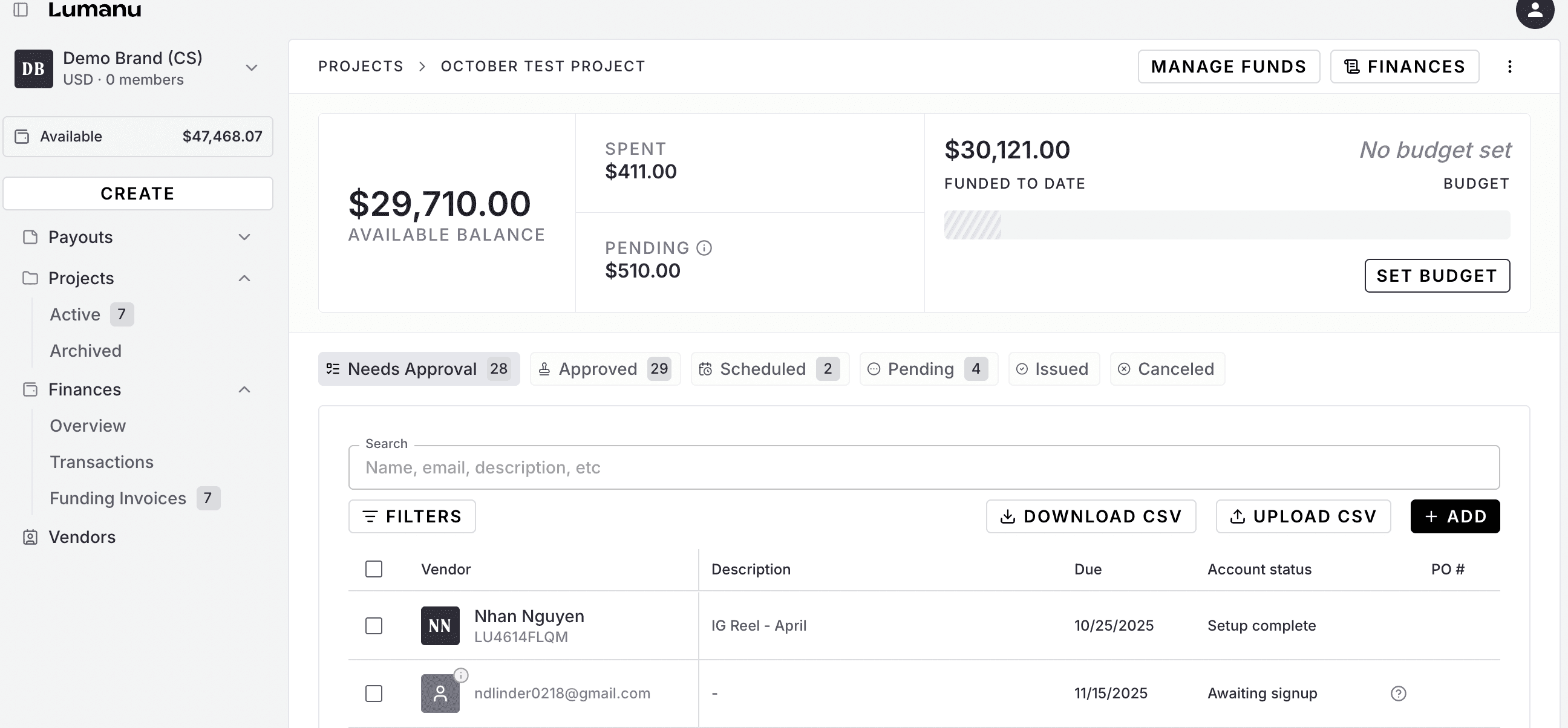 How to add invoices to a Project