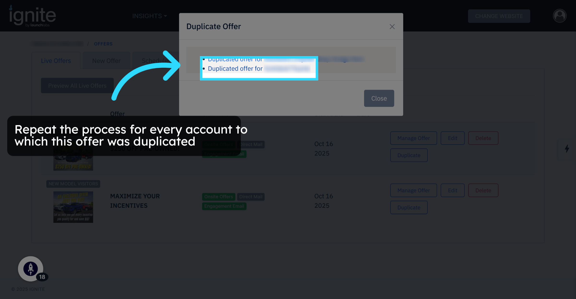 Open Other Duplicated Offers
