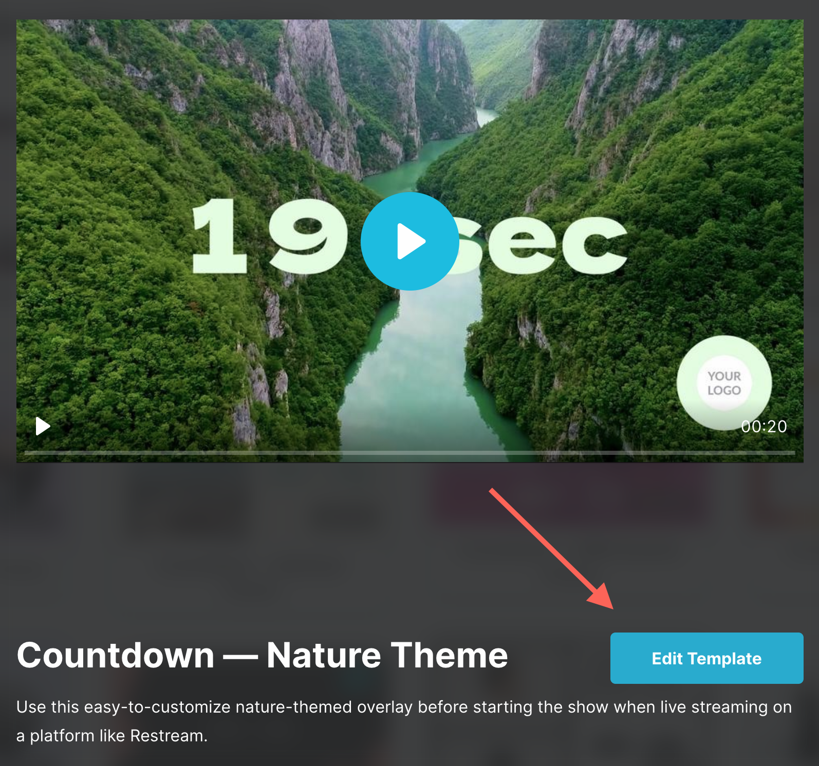 Select a countdown timer template